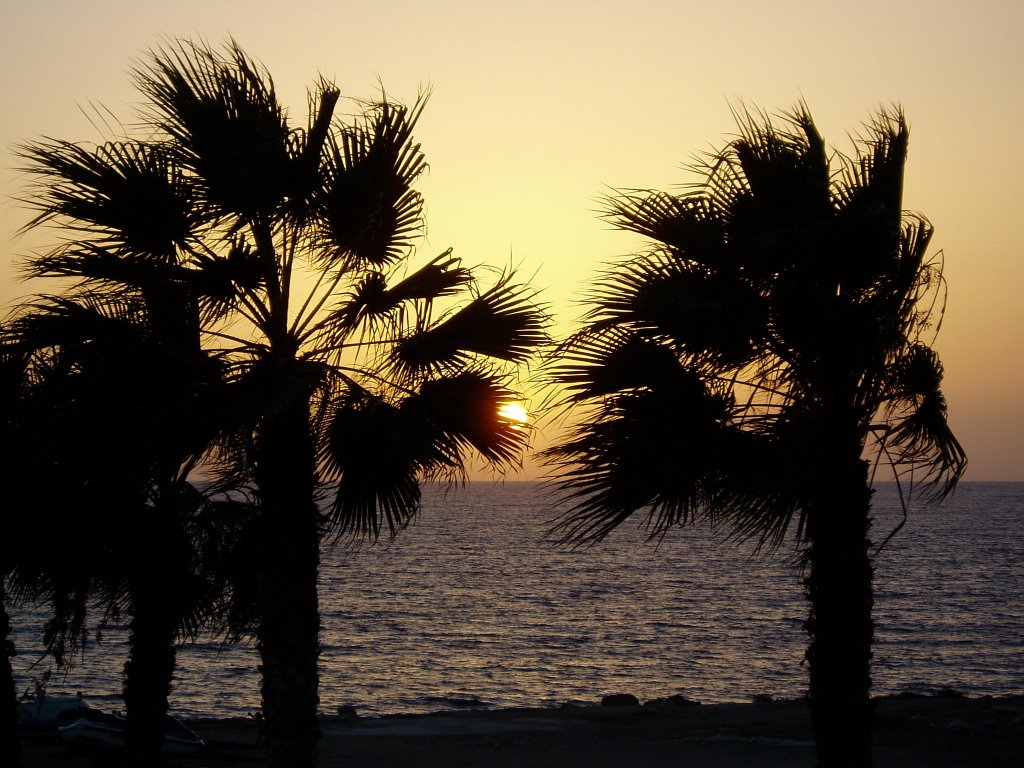 Sunset at Paphos, Amathus Beach Hotel by Andy Simmonds