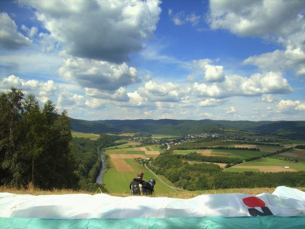 Paragliding Take off Battenberg , Eisenberg by Michael Friedchen