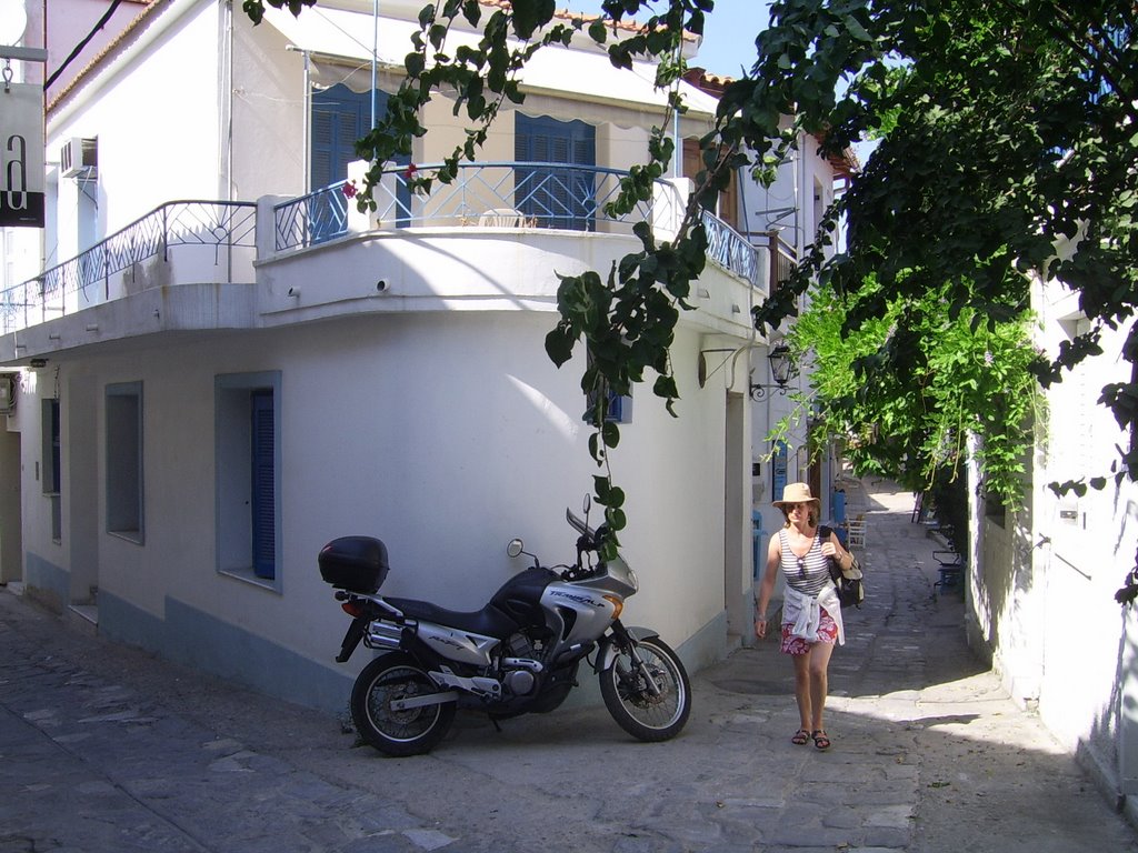 Street in Skiathos by ovidiulie