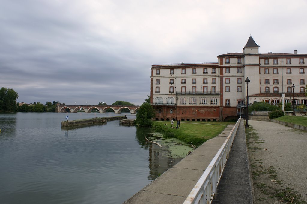 The old Mill and the Napoleon Bridge in Moissac by David B.