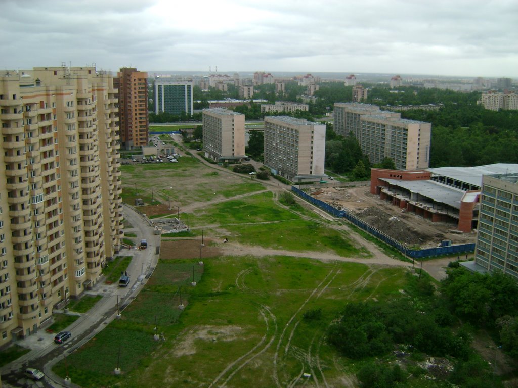 Варшавская, 25 (слева жилой комплекс Янтарный берег, справа студгородок, вид с Кузнецовской,11, 22 этаж) (2) by Alexandr Gorohov