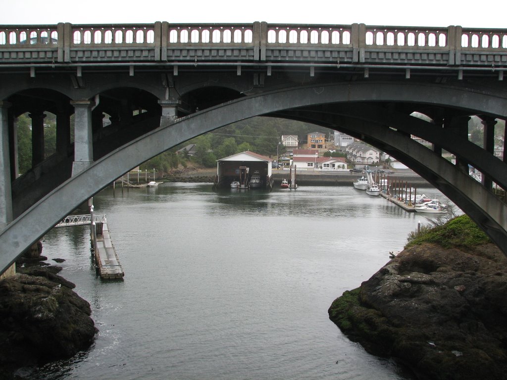 Depoe bay bridge and u.s. coast guard by pacnwdweller