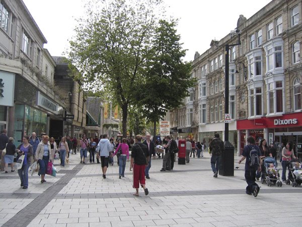 Queen Street, Cardiff, busy shopping day by Sion Jones