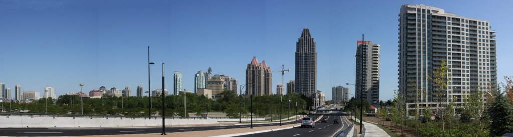 Mississauga City Centre from Confederation Parkway Bridge by Paul van den Ende