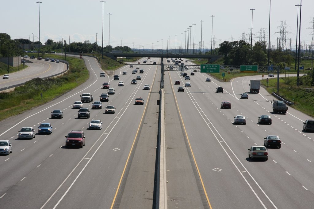 Highway 403 looking west from the Confederation Parkway Bridge by Paul van den Ende