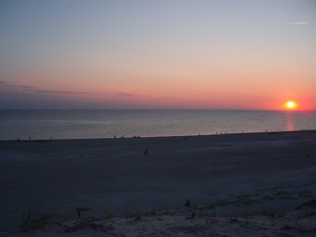 Sunset at the beach in Bjerregaard by phlLehner