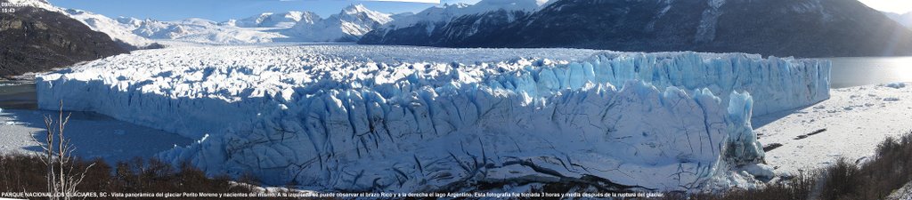 Panorámica del glaciar Perito Moreno en el día de su ruptura (9/9/08) by Marcelo H. Montibell…