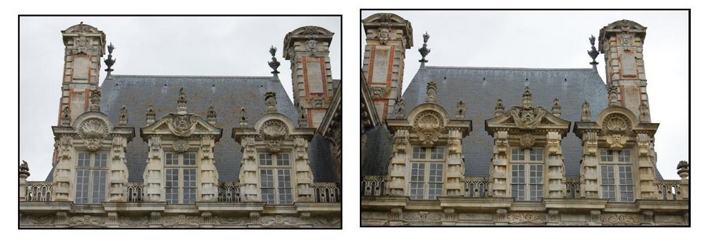 To see the differense between left and right above the windows by Lecleire Jacques