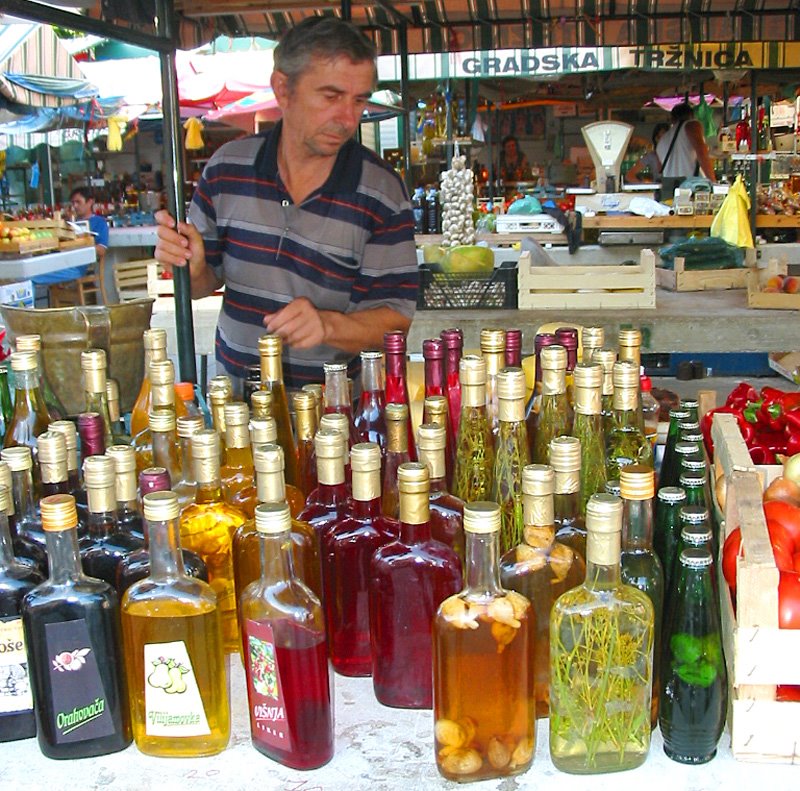 Rakija on market in Makarska by izzydor