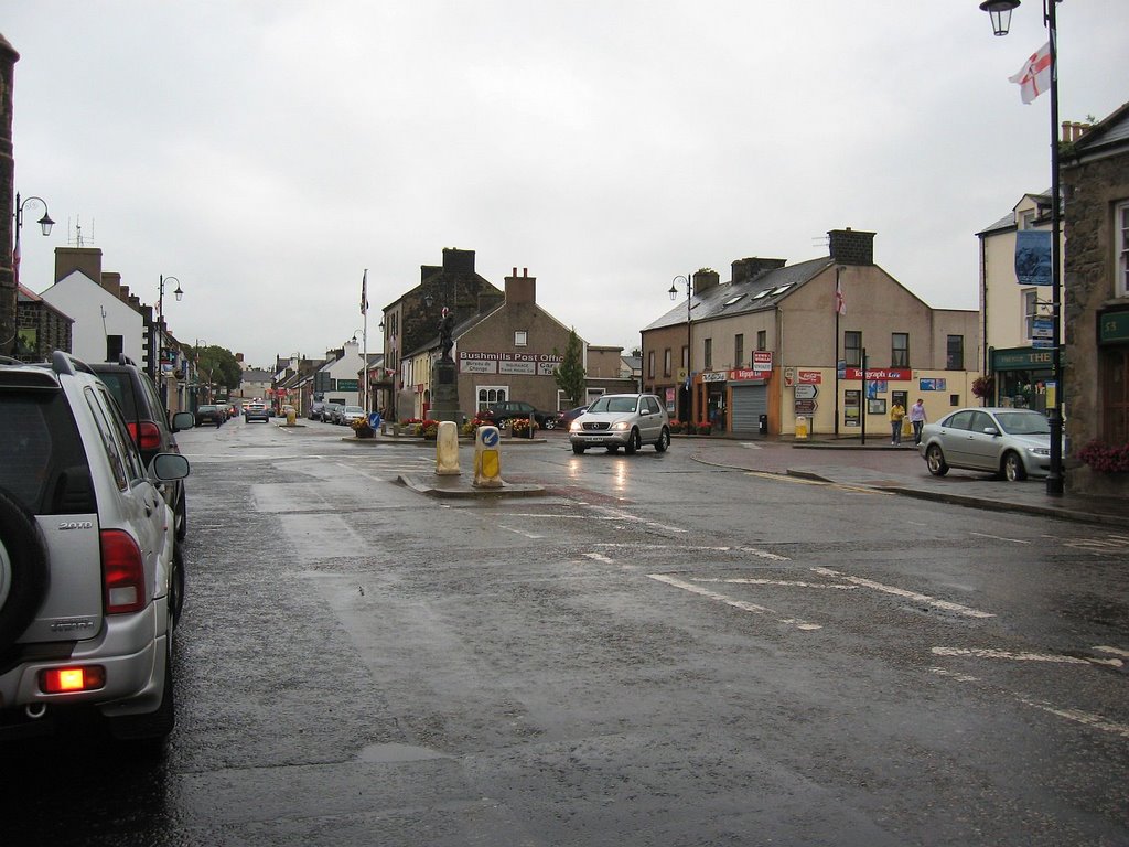 Ireland, Bushmills. The corner of the A2 and Main Street (2007). by oh5xb