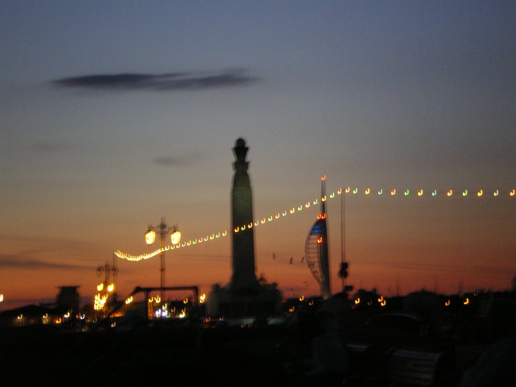 Spinnaker Tower at night by Deb.J.B