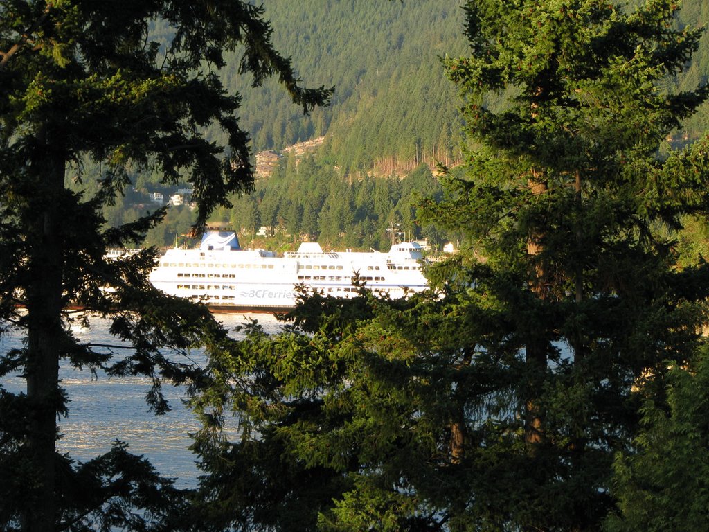 BC Ferries through Trees (West Vancouver) by alibasij