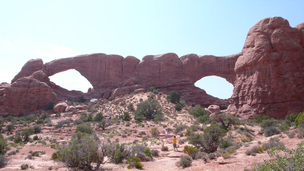 View of North Window and South Window in Arches National Park by usawest