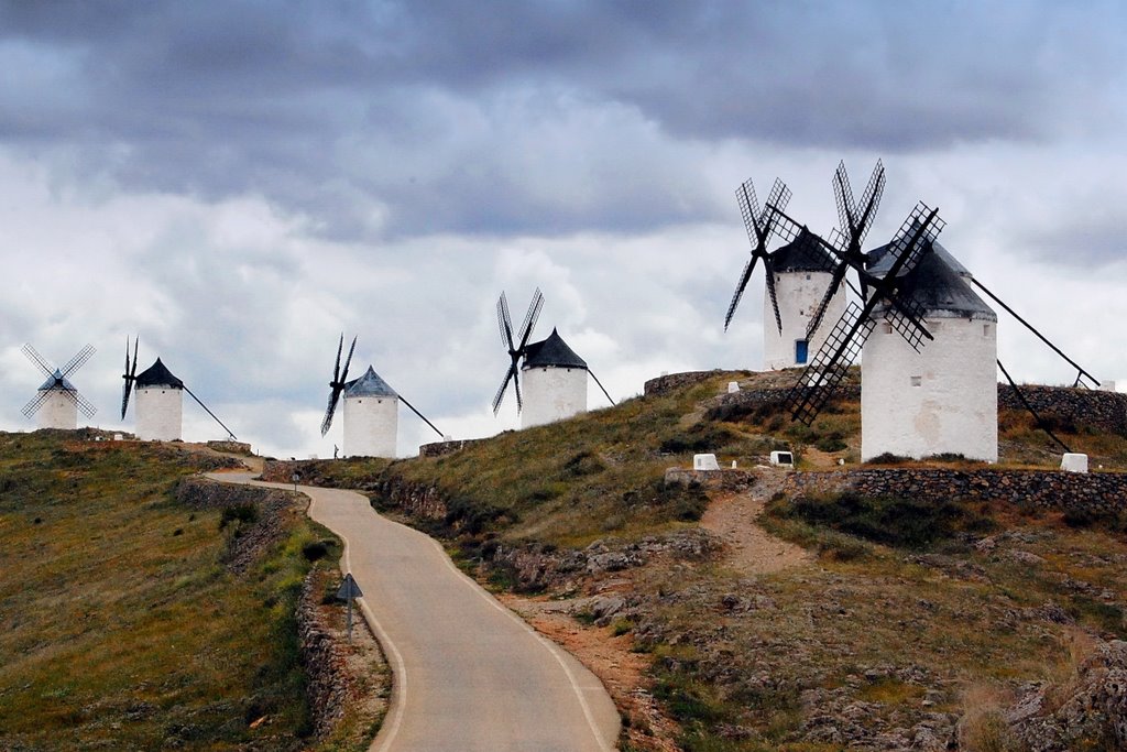 Don Quixote's windmills, Castilla La Mancha, may 2008 by Roberto_R_Pereira