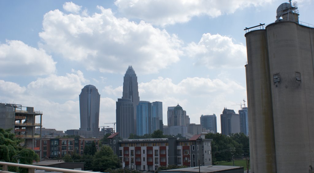 Charlotte Skyline from W. Brookshire Freeway facing south by simpsonmaps