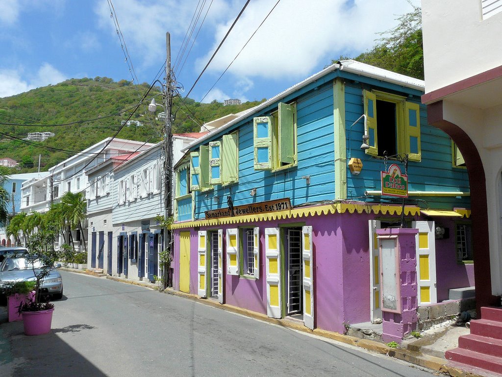 Tortola: Road Town - typical Caribean street by Yory