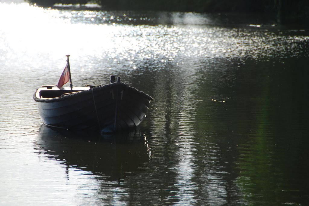 Hever Castle, Boat on the Lake at dawn by Daniel Massey