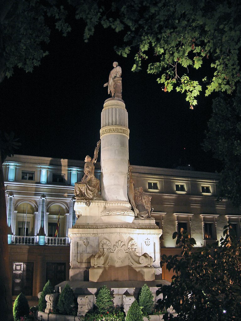 Madrid at night, monument in front of Senate house by Ainars Brūvelis