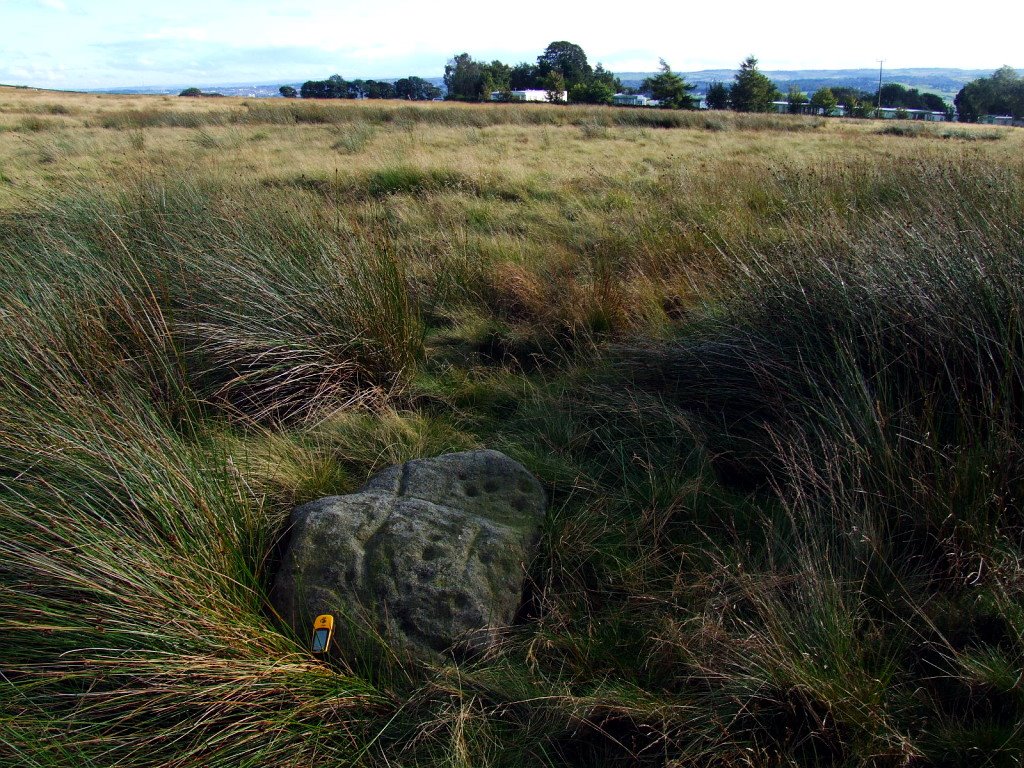 Prehistoric cup marked rock by Idle Moor