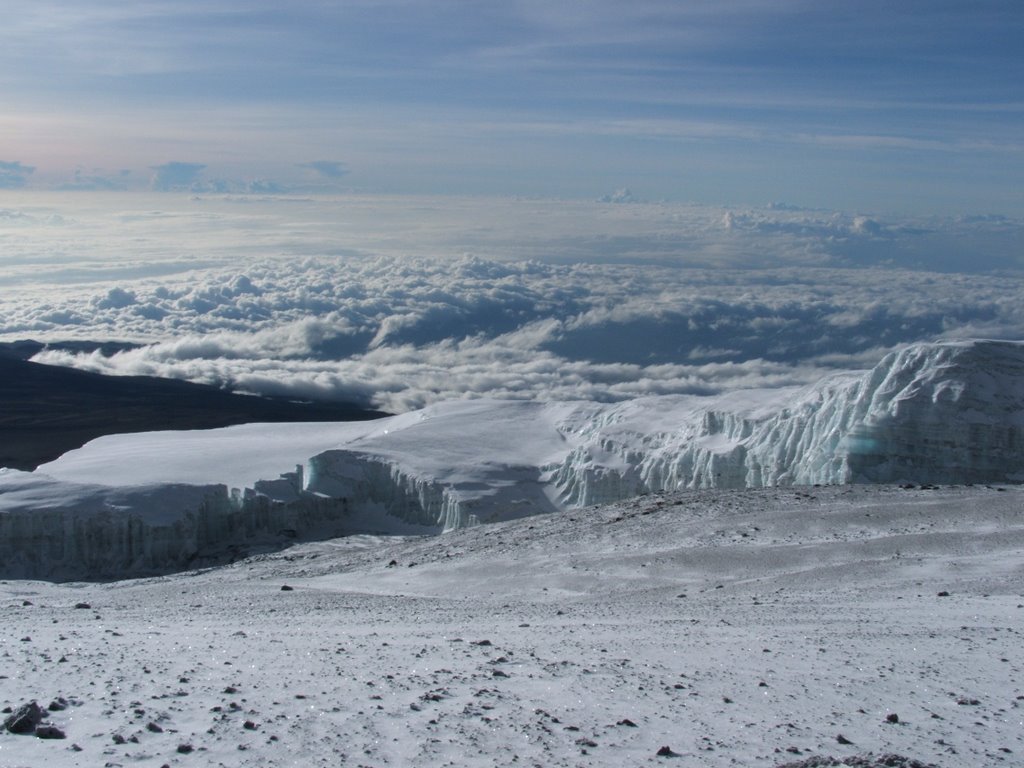 Kilimanjaro - Looking South on way back from Uhuru to Gilmans Point (5680 metres) by Kevin N. Murphy