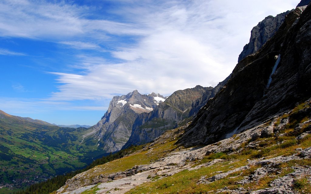 Mnt. Wetterhorn seen from the Eiger Trail by Hans J.S.C. Jongstra