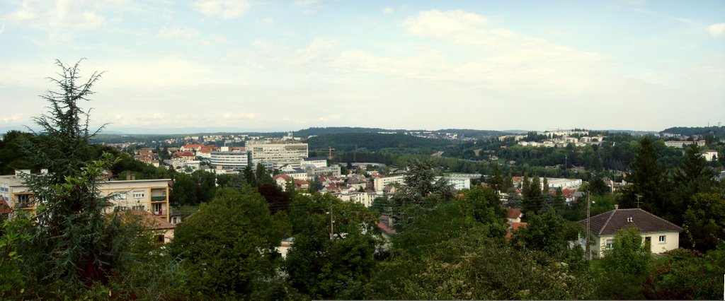 Hopital de MONTBELIARD et Batterie du Parc , vue depuis les Miches by Yves BAMBERGER