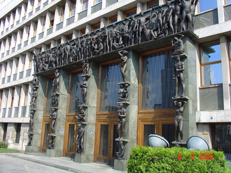 Entrance into Slovenian Parliament Building, Ljubljana, Slovenia by klauskk