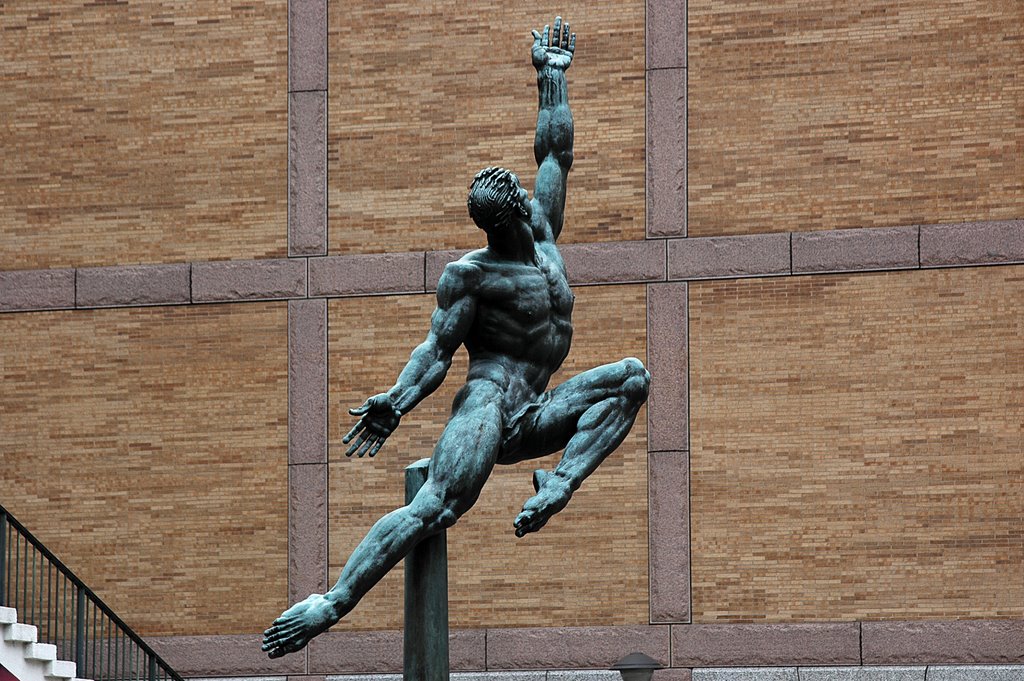 USA, Boston, Prudential mall statue by lorenzo piazzi