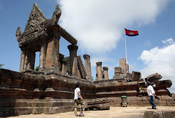 Preah Vihear, built by the Khmer, always belonging to the Khmer. http://en.wikipedia.org/wiki/Prasat_Preah_Vihear by TheMadPoet