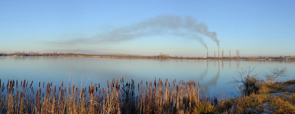 Stewartby Lake and brick works, Bedfordshire by Geoff Spivey