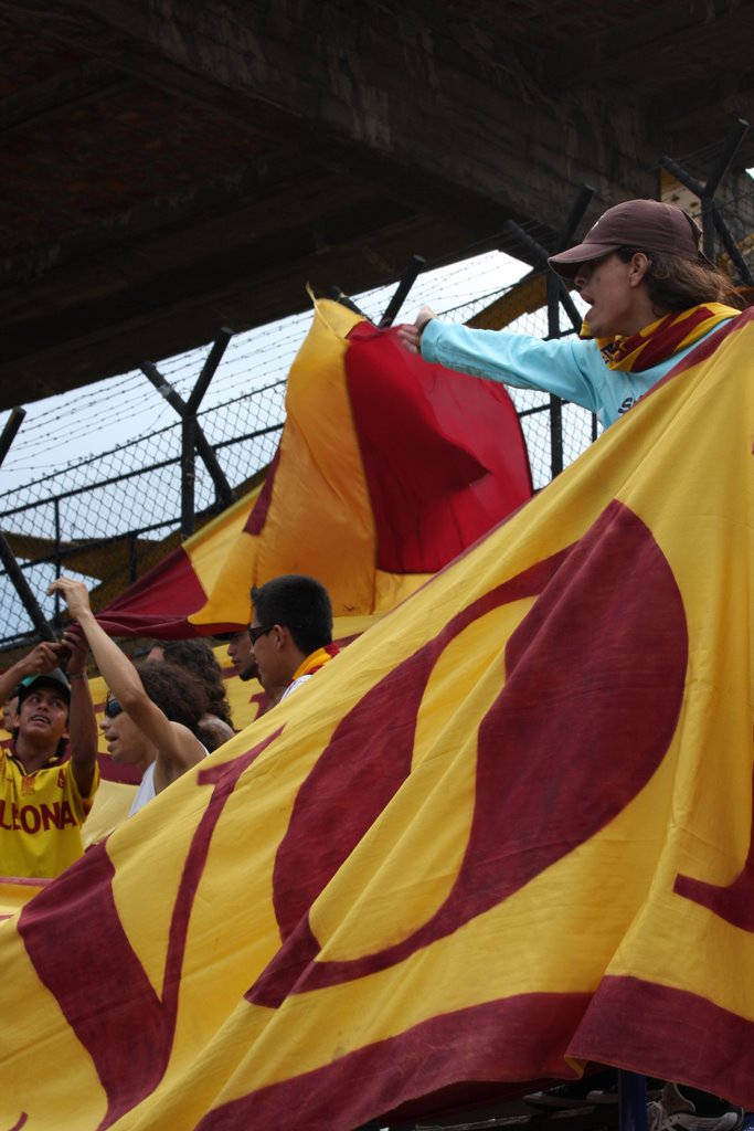 Barra Revolucion Vinotinto, partido Nacional Deportes Tolima, estadio Atanacion Girardot, fotografia tomada el 14 de septiembre del 2008, Camara Canon EOS 40 D, archivo fotografico Servicios Integrales by pedroherrana