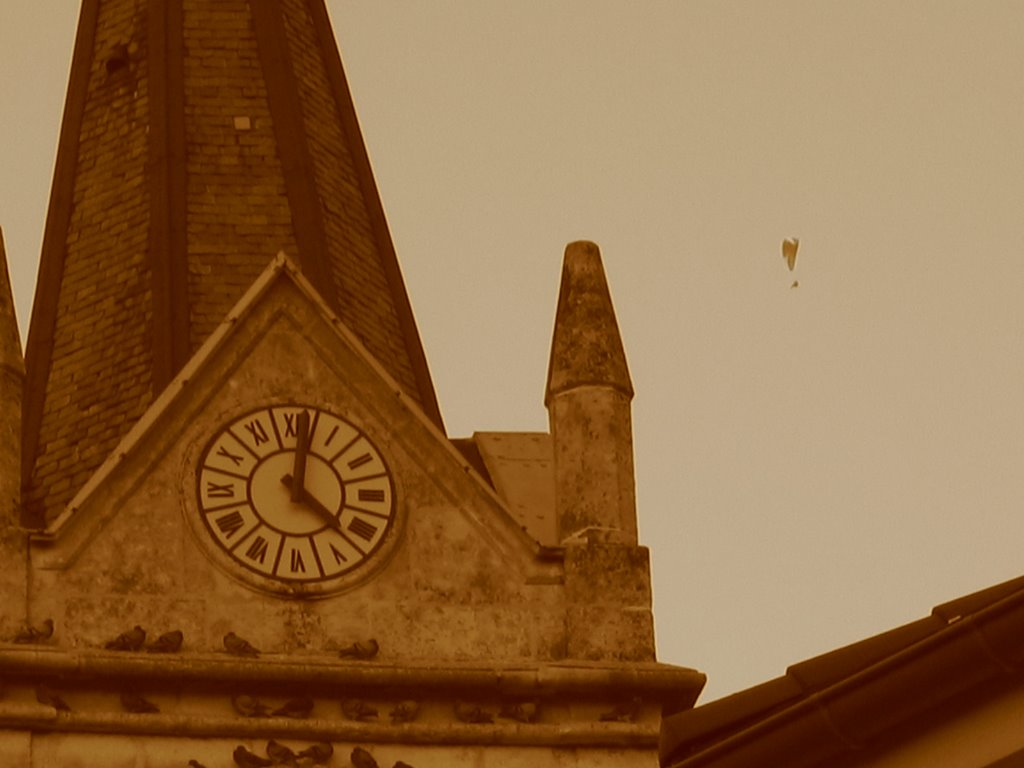 Clocher de Collonges, sepia by woodkind