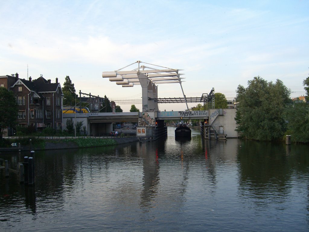 Barge under bridge by Teodoro de Jimki