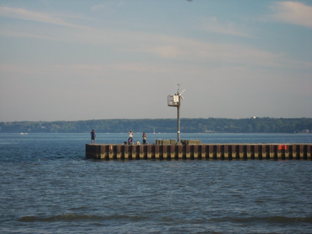 Genesee River Pier by David Nesnadny