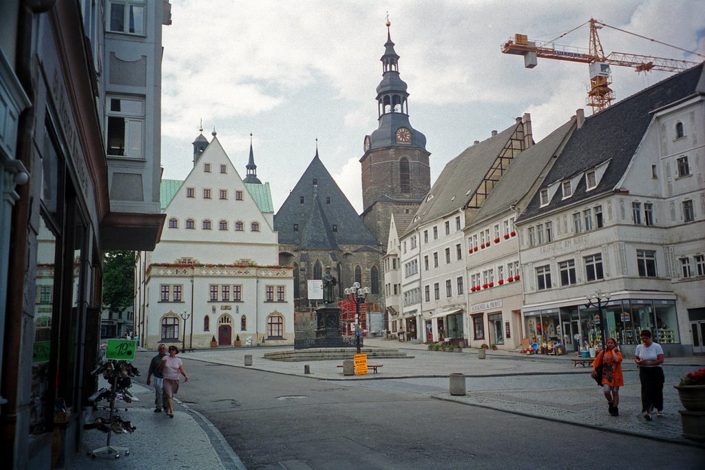 Eisleben - Marktplatz, Rathaus und Andreaskirche - 1997 by GeLi+KäLi