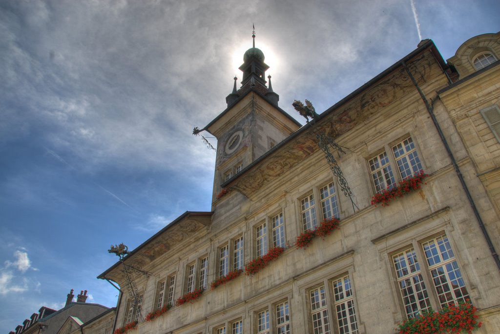 Looking south at Clock tower in Lausanne by taylor_s2