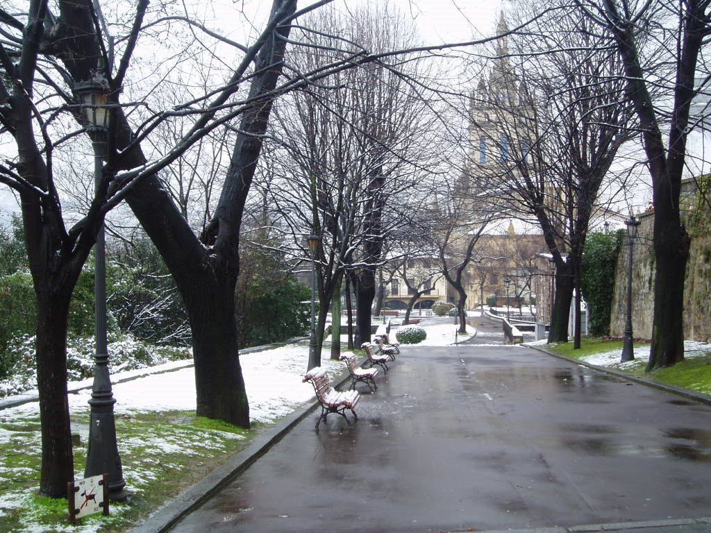 Jardines de la Basílica de Begoña nevados by xabier3007