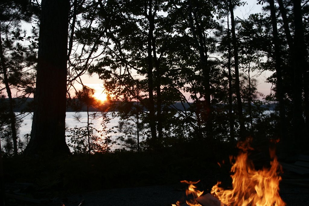 Campfire at Lake Lucerne, WI by Toleym