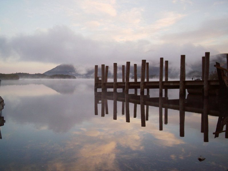 Calm morning at lodore landing by Rosemary Harle