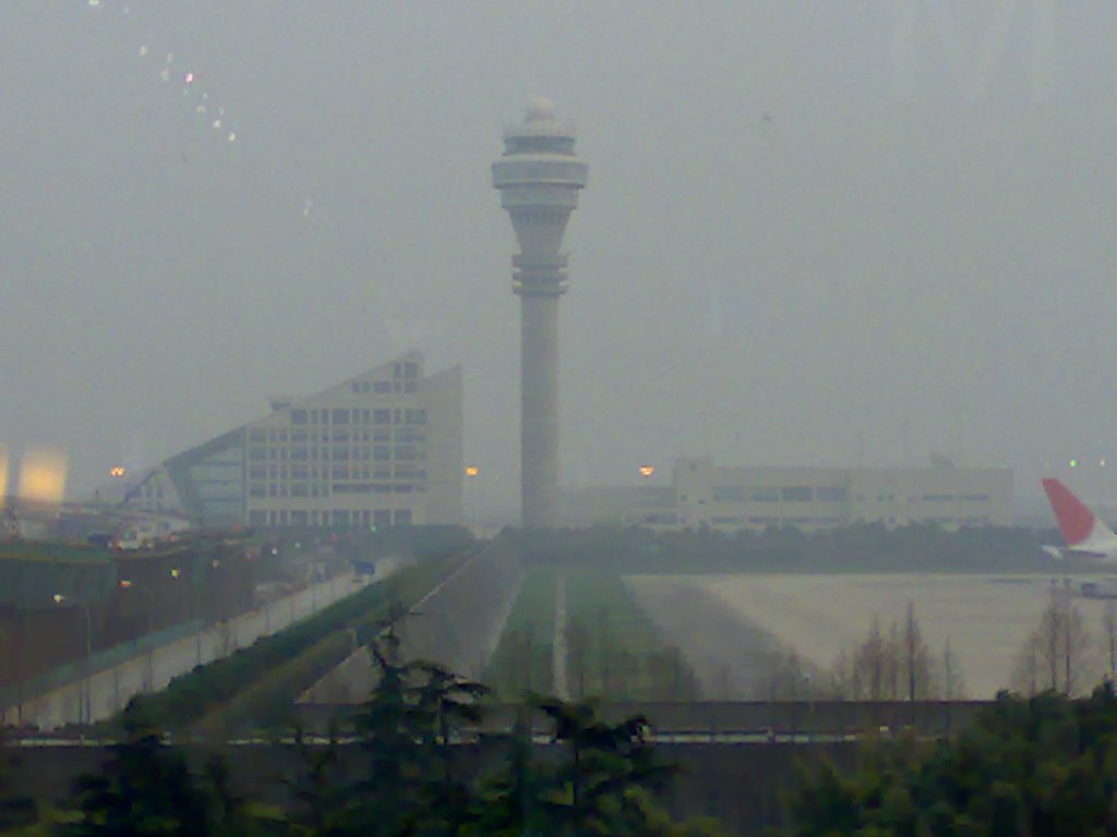 ATC Tower Cloudy day on Pudong Airport by satnam singh