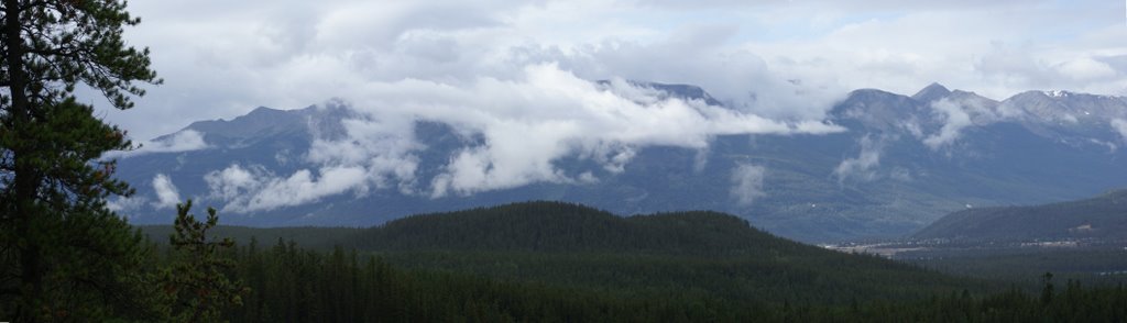 Panorama of Mountain Range from Whistlers Mountain, Jasper National Park by kittenpower