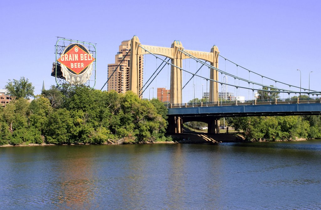 Hennepin Avenue Bridge over Mississippi. West Bank. by Ed Menendez