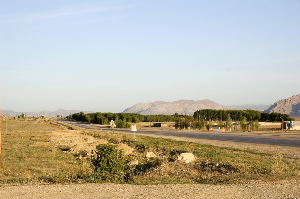 A view Dogubeyazit Road from Simer Hotel, Dogubeyazit, Agri, Turkey by Seref Halicioglu