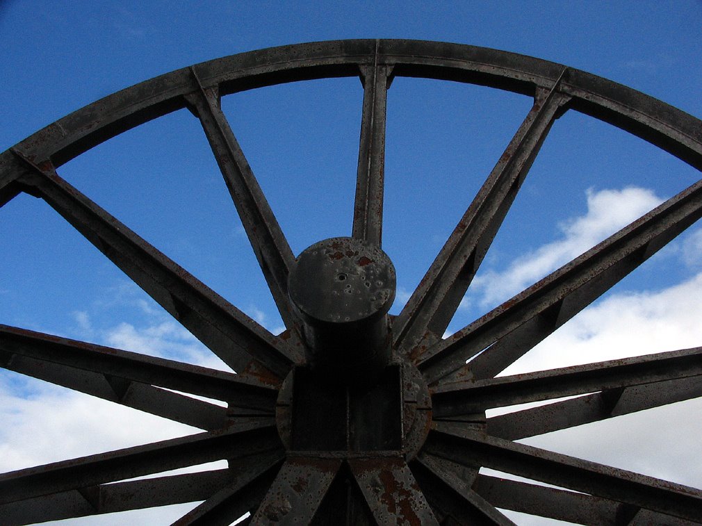 Bull wheel at Glace Bay miners museum by Howie Hennigar