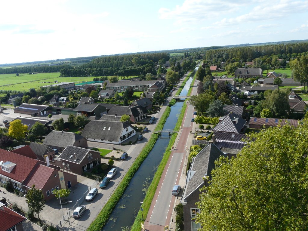 De Schalkwijkse Wetering, zicht vanaf kerktoren RK-kerk op zuidwesten, Schalkwijk by David Jimmink