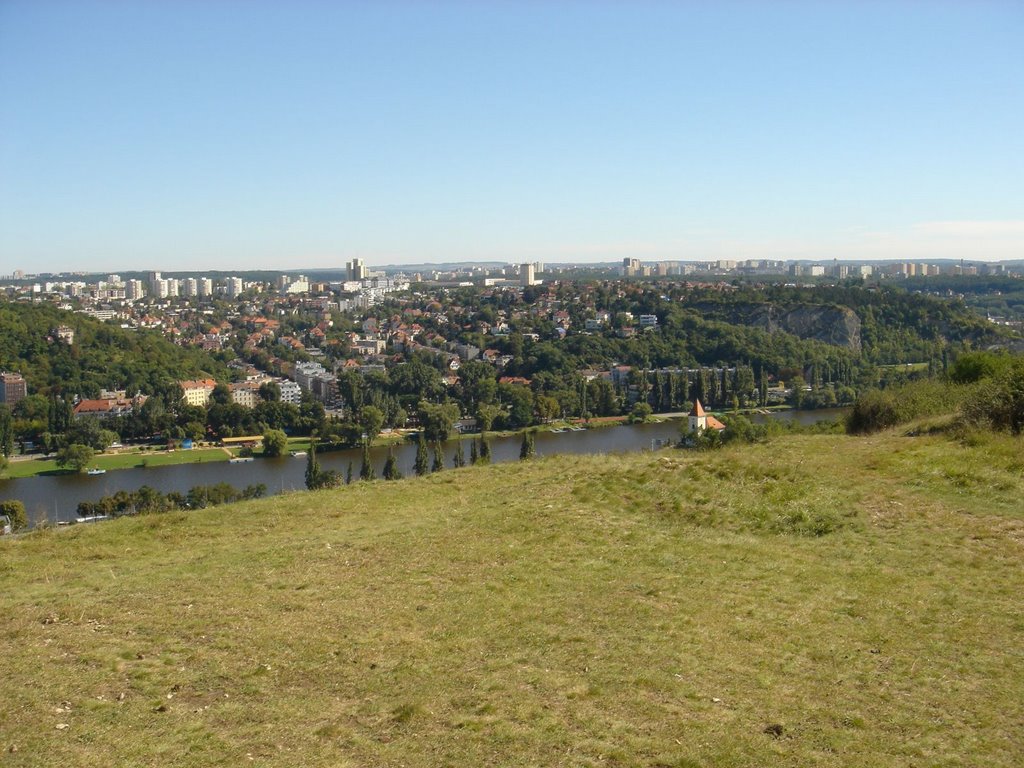 Praha - Dívčí hrady - View ESE on Praha 4 over the Moldau by txllxt TxllxT