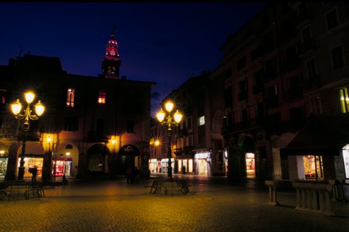 G.Mazzini square and S.Stefano tower by night by marcobizzarro