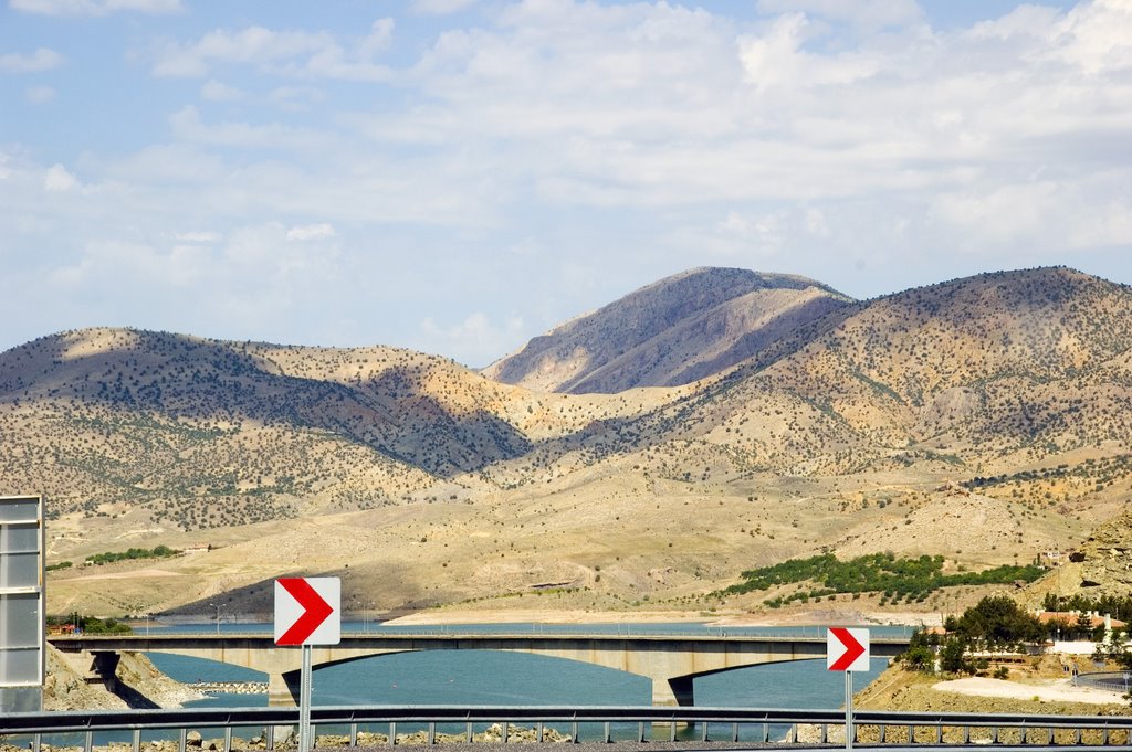 Komurhan Bridge on the Lake Karakaya Dam, Kale, Malatya, Turkey by Seref Halicioglu