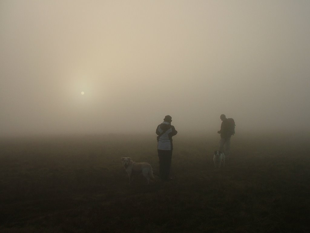 Mist on Pendle Hill. by Gordon Hynes