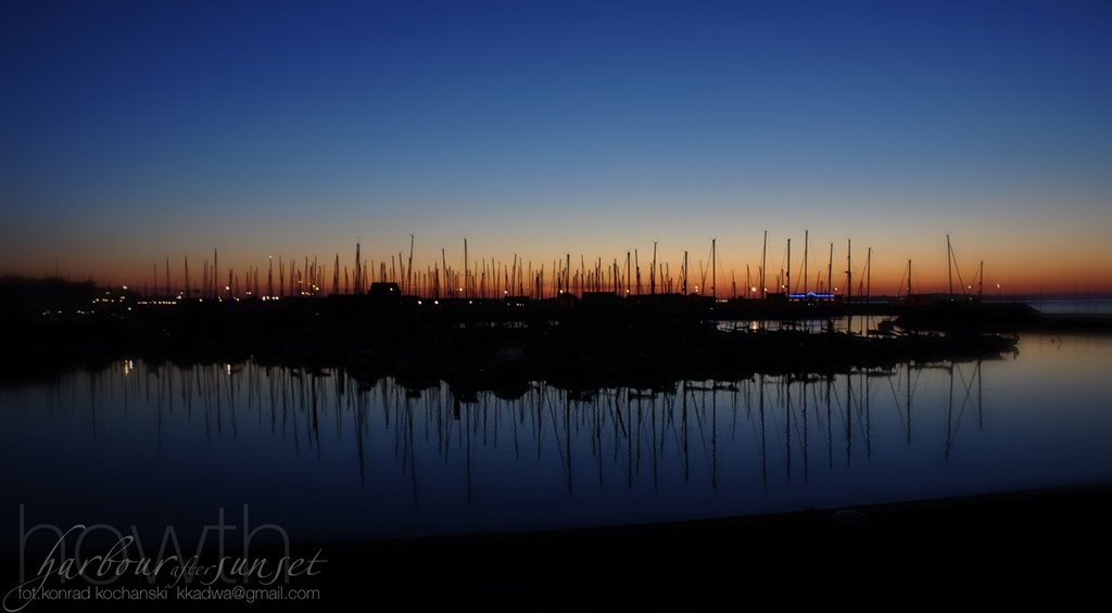 Howth harbour after sunset by kadwa